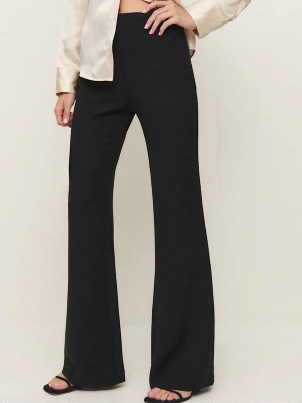 Reformation Black High-Rise Flare Pants